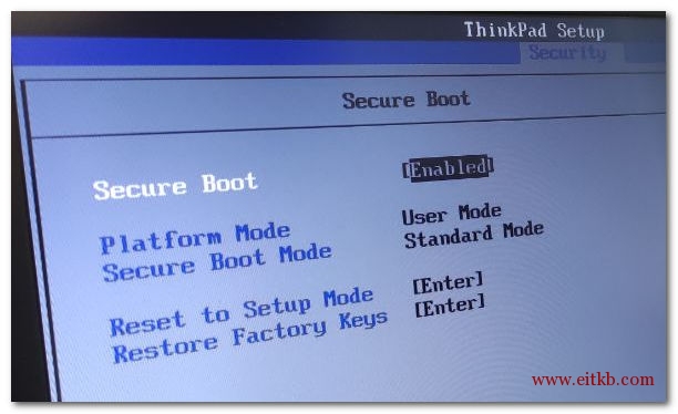 Security > Secure Boot > Enabled
